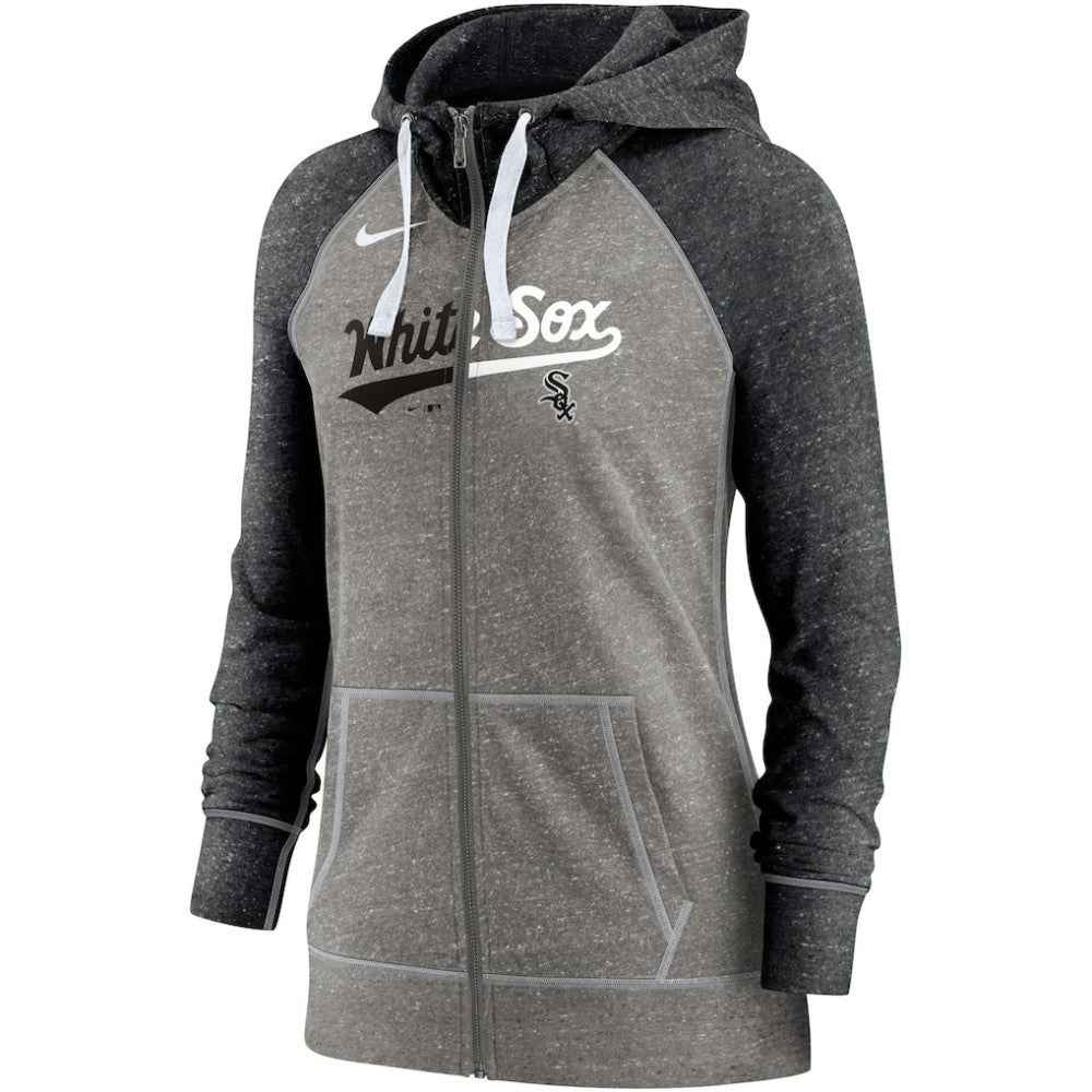 Chicago White Sox Nike Women's Split Wordmark Gym Vintage Raglan Lightweight Full-Zip Hoodie discount
