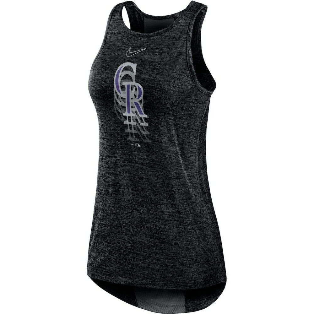 Colorado Rockies Nike Women's Logo Fade High Neck Performance Tank Top Clearance