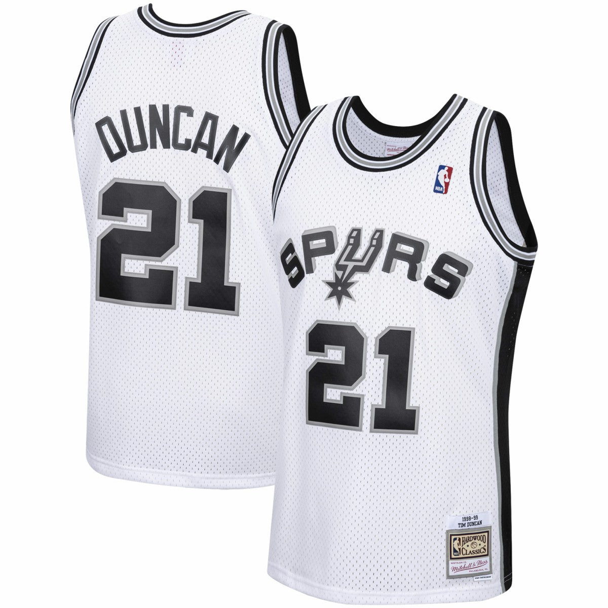 Mitchell & Ness - Tim Duncan San Antonio Spurs 1998/99 Hardwood Classics Swingman Jersey - White