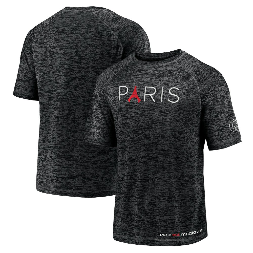 Fanatics Paris Saint-Germain Tower Space-Dye Raglan T-Shirts - Black