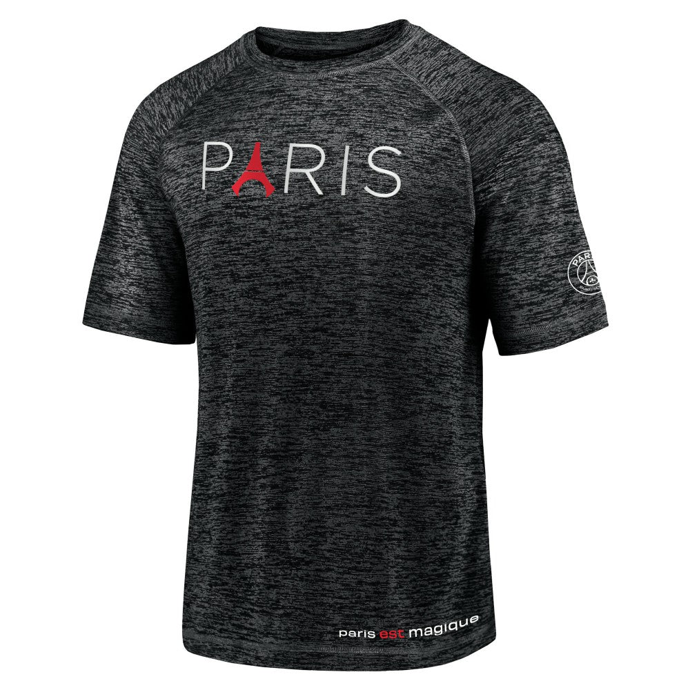 Fanatics Paris Saint-Germain Tower Space-Dye Raglan T-Shirts - Black