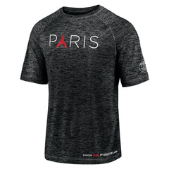 Fanatics Paris Saint-Germain Tower Space-Dye Raglan T-Shirts - Black