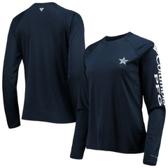 Dallas Cowboys Women's Tidal Omni-Shade Raglan Long Sleeve T-Shirt Navy/White - Columbia