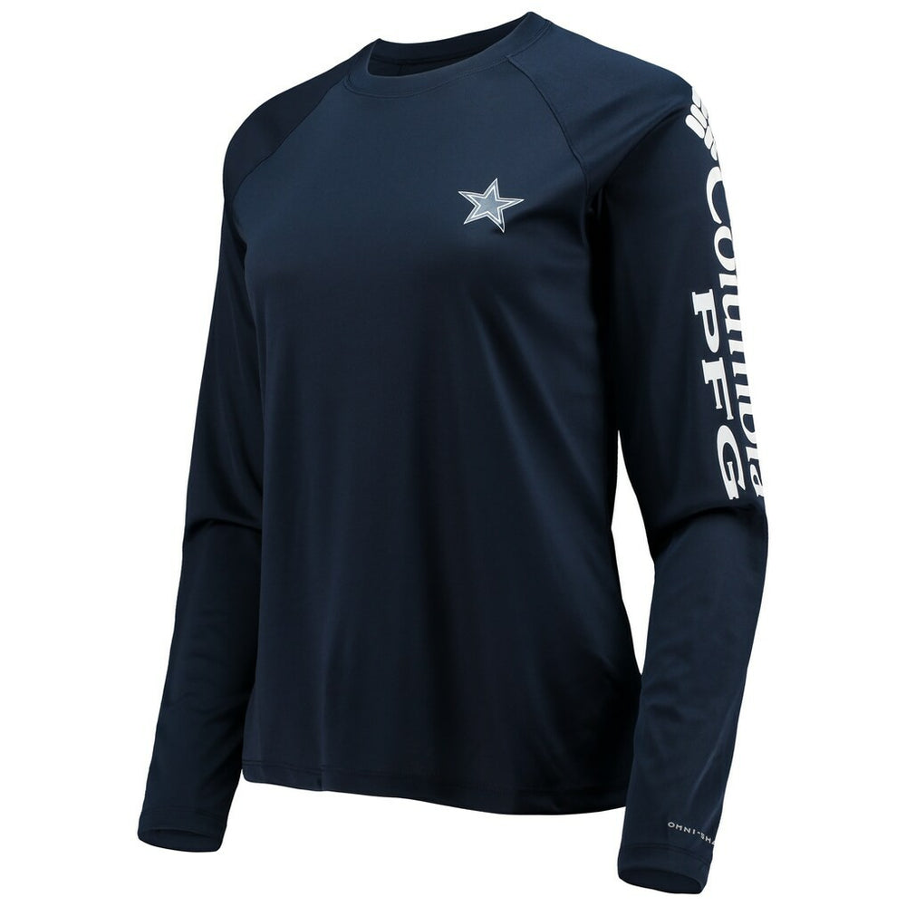 Dallas Cowboys Women's Tidal Omni-Shade Raglan Long Sleeve T-Shirt Navy/White - Columbia