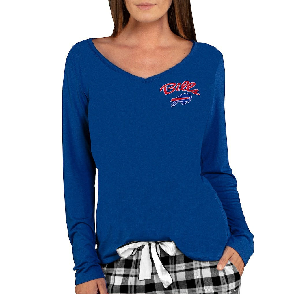 Buffalo Bills Concepts Sport Women's Marathon Knit Long Sleeve Lightweight V-Neck Lounge Top Royal - NFL