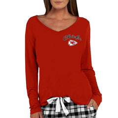 Kansas City Chiefs Concepts Sport Women's Marathon Knit Long Sleeve Lightweight V-Neck Lounge Top Red - NFL