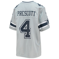 Dak Prescott Dallas Cowboys Youth Inverted Team Game Jersey Silver - Nike