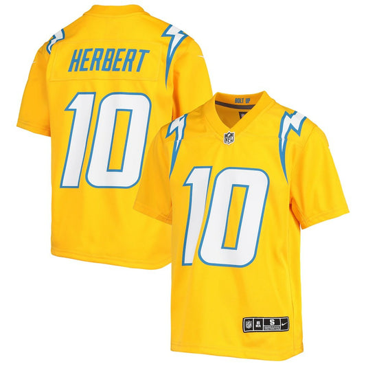Justin Herbert Los Angeles Chargers Youth Inverted Team Game Jersey - Gold | NFL Jerseys