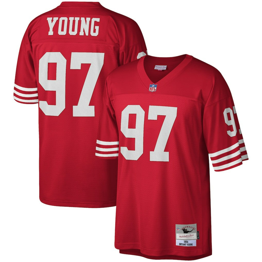 Bryant Young San Francisco 49ers Legacy Replica Jersey Scarlet - Mitchell & Ness