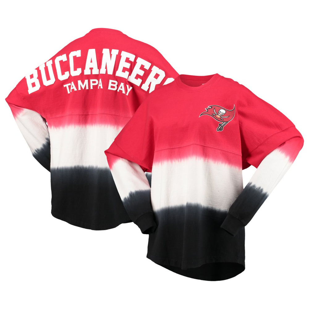 Tampa Bay Buccaneers Women's Ombre Long Sleeve T-Shirt Red/Black - Fanatics