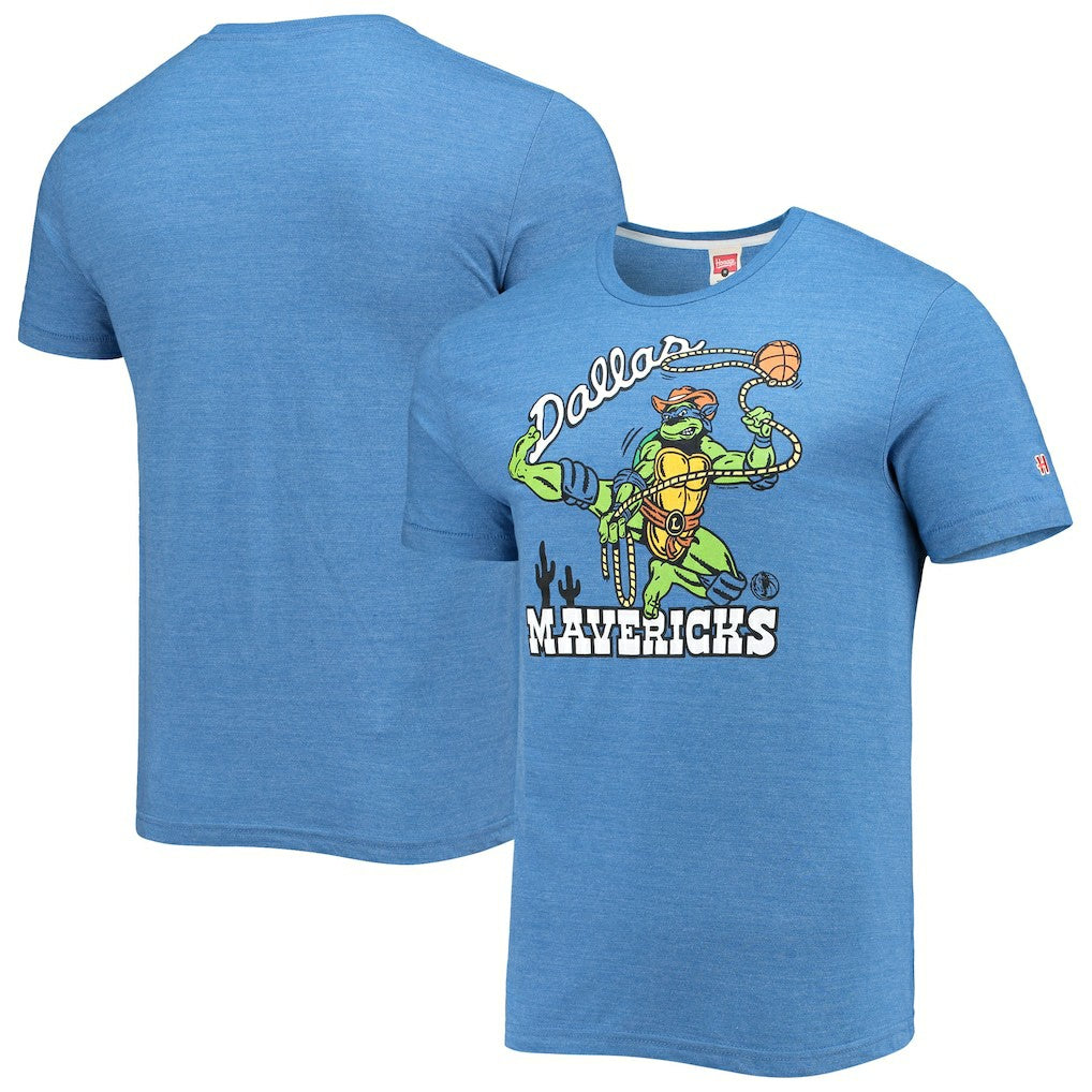 NBA - Dallas Mavericks Homage NBA x Teenage Mutant Ninja Turtles Tri-Blend T-Shirt - Royal