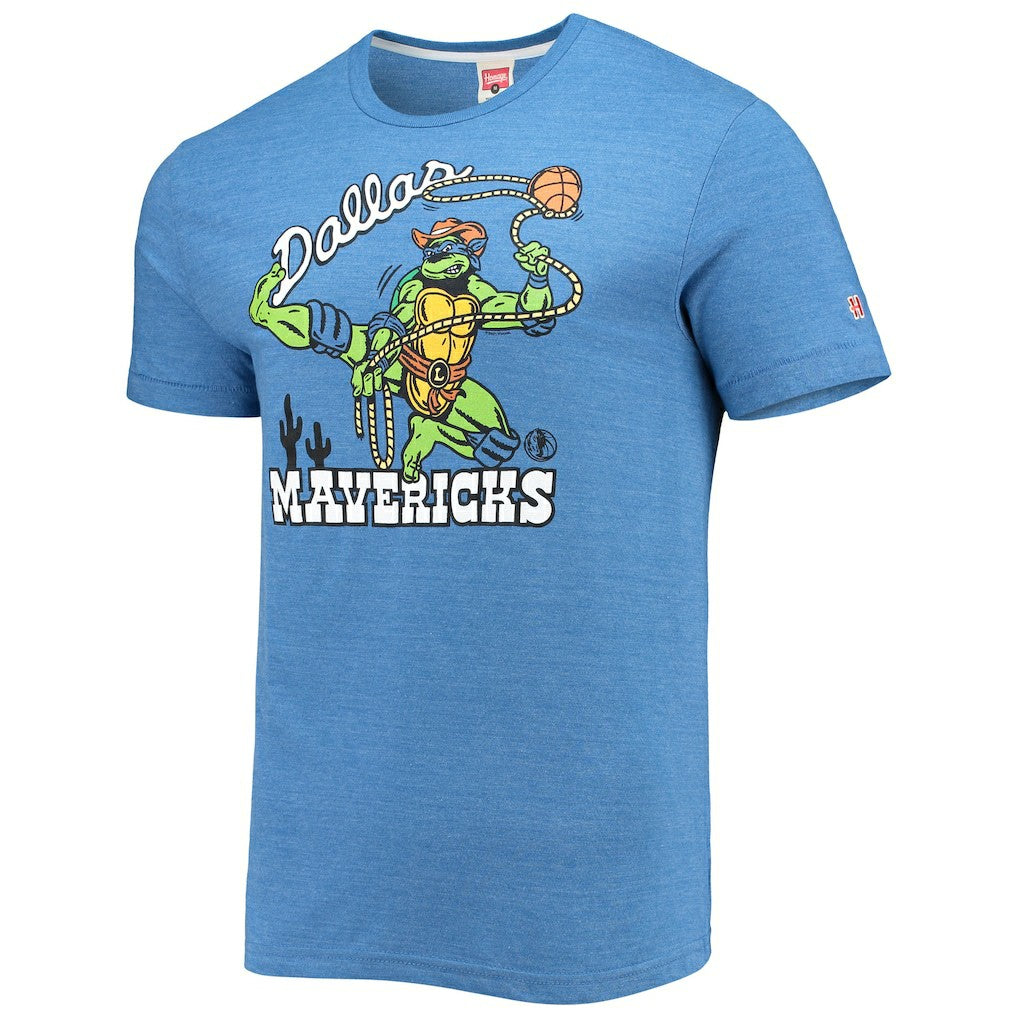 NBA - Dallas Mavericks Homage NBA x Teenage Mutant Ninja Turtles Tri-Blend T-Shirt - Royal