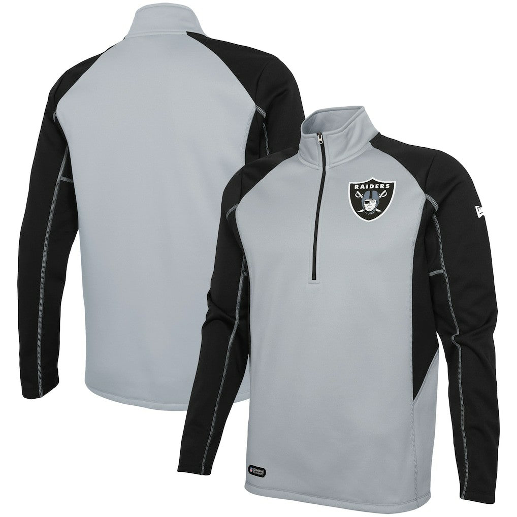 Las Vegas Raiders Combine Authentic Two-a-Days Half-Zip Jacket Silver - NFL