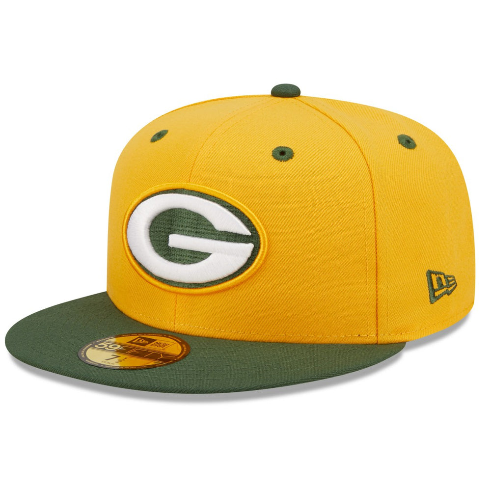 Green Bay Packers New Era Flipside 2Tone 59FIFTY Fitted Hat Gold/Green - NFL