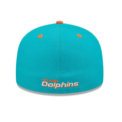 Miami Dolphins New Era Flipside 2Tone 59FIFTY Fitted Hat Aqua/Orange - NFL