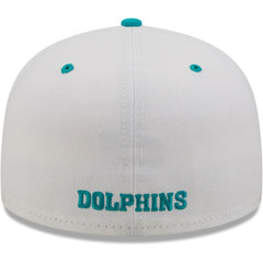 Miami Dolphins New Era Flipside 2Tone 59FIFTY Fitted Hat White/Aqua - NFL