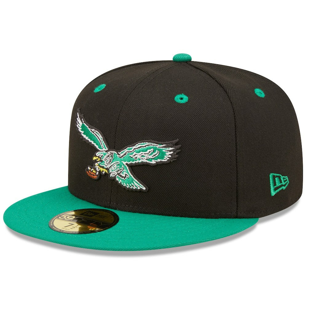 Philadelphia Eagles New Era Flipside 2Tone 59FIFTY Fitted Hat Black/ - NFL