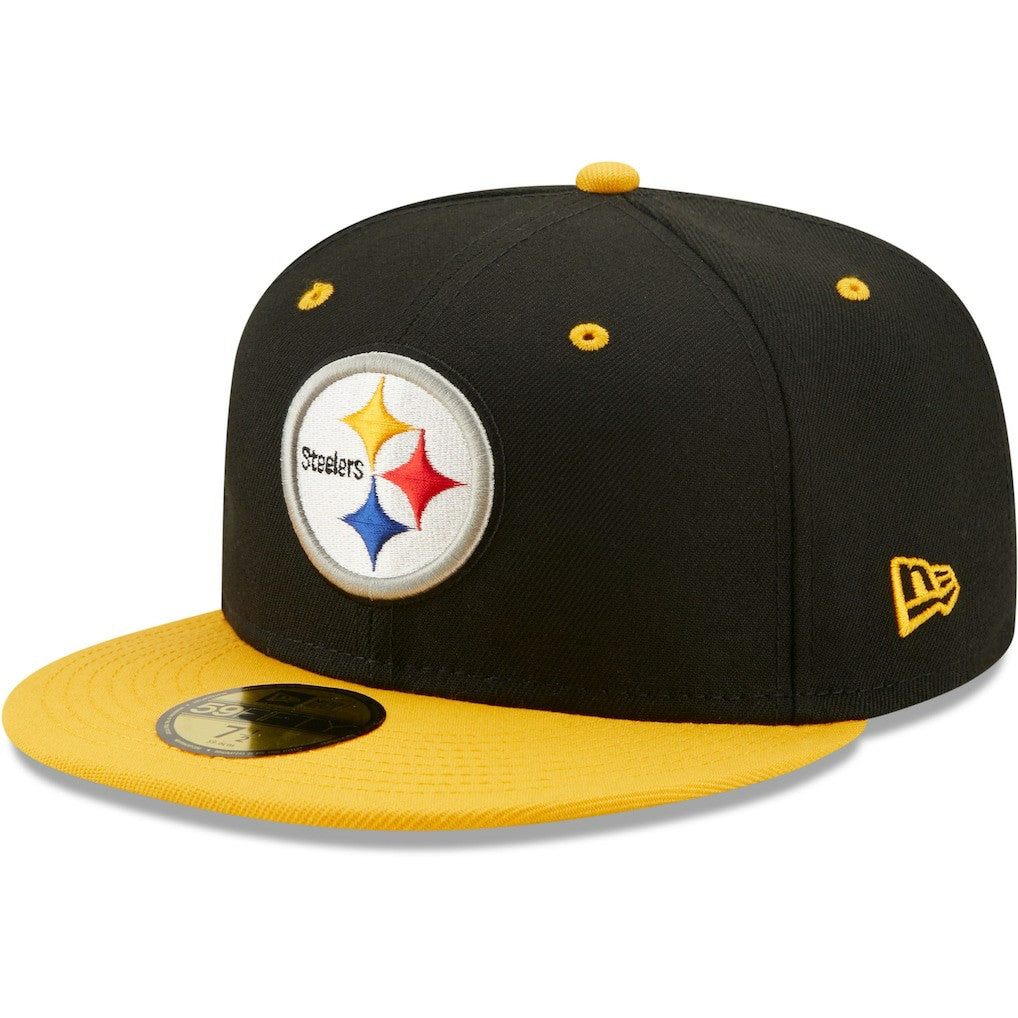Pittsburgh Steelers New Era Flipside 2Tone 59FIFTY Fitted Hat Black/Gold - NFL