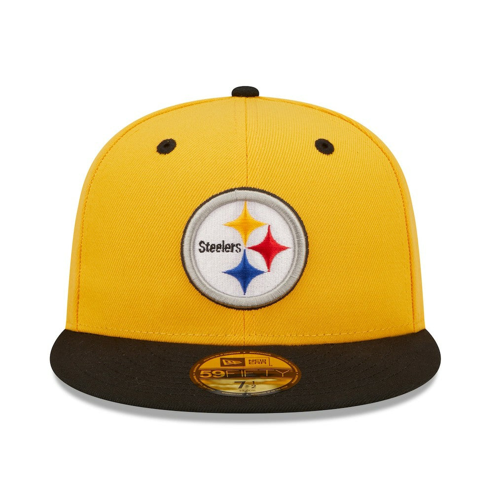 Pittsburgh Steelers New Era Flipside 2Tone 59FIFTY Fitted Hat Gold/Black - NFL