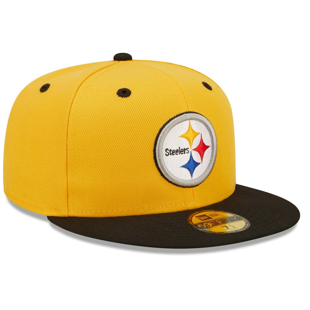 Pittsburgh Steelers New Era Flipside 2Tone 59FIFTY Fitted Hat Gold/Black - NFL