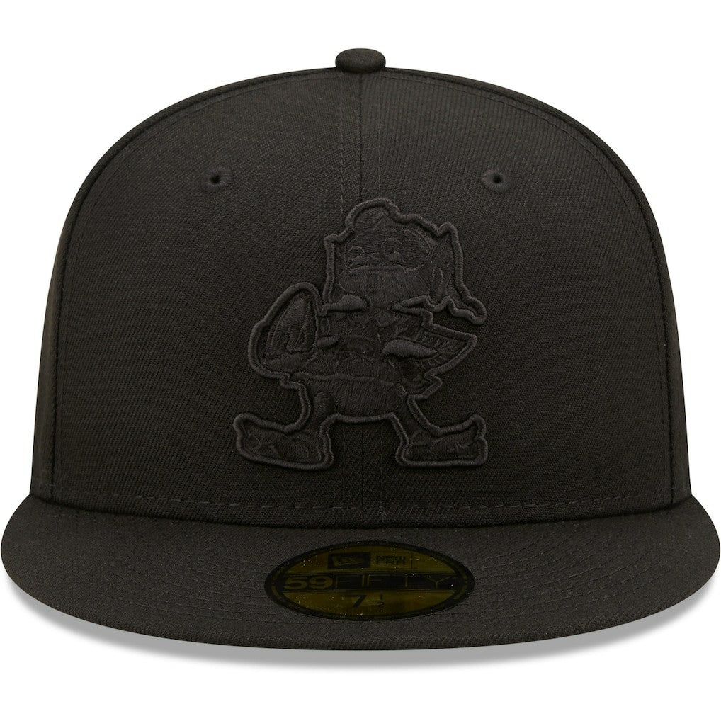 Cleveland Browns New Era Team Black on Black Alternate Logo 59FIFTY Fitted Hat - NFL