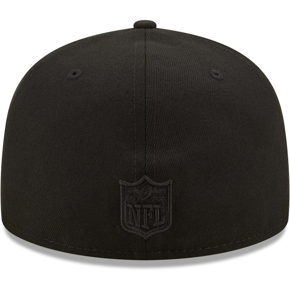 Miami Dolphins New Era Team Black on Black Alternate Logo 59FIFTY Fitted Hat - NFL