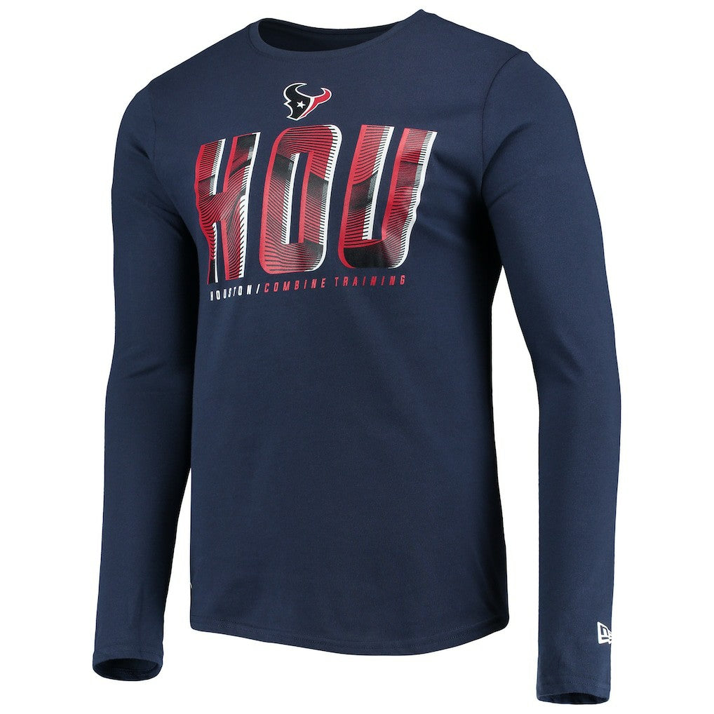Houston Texans New Era Combine Authentic Static Abbreviation Long Sleeve T-Shirt Navy - NFL