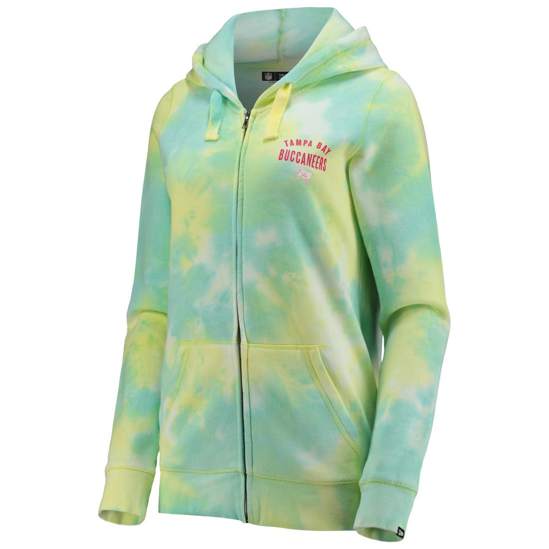 Tampa Bay Buccaneers New Era Women's Ice-Dye Full-Zip Hoodie White - NFL