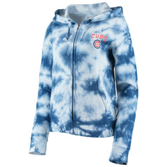 Chicago Cubs New Era Women's Tie-Dye Fleece Full-Zip Hoodie On Sale