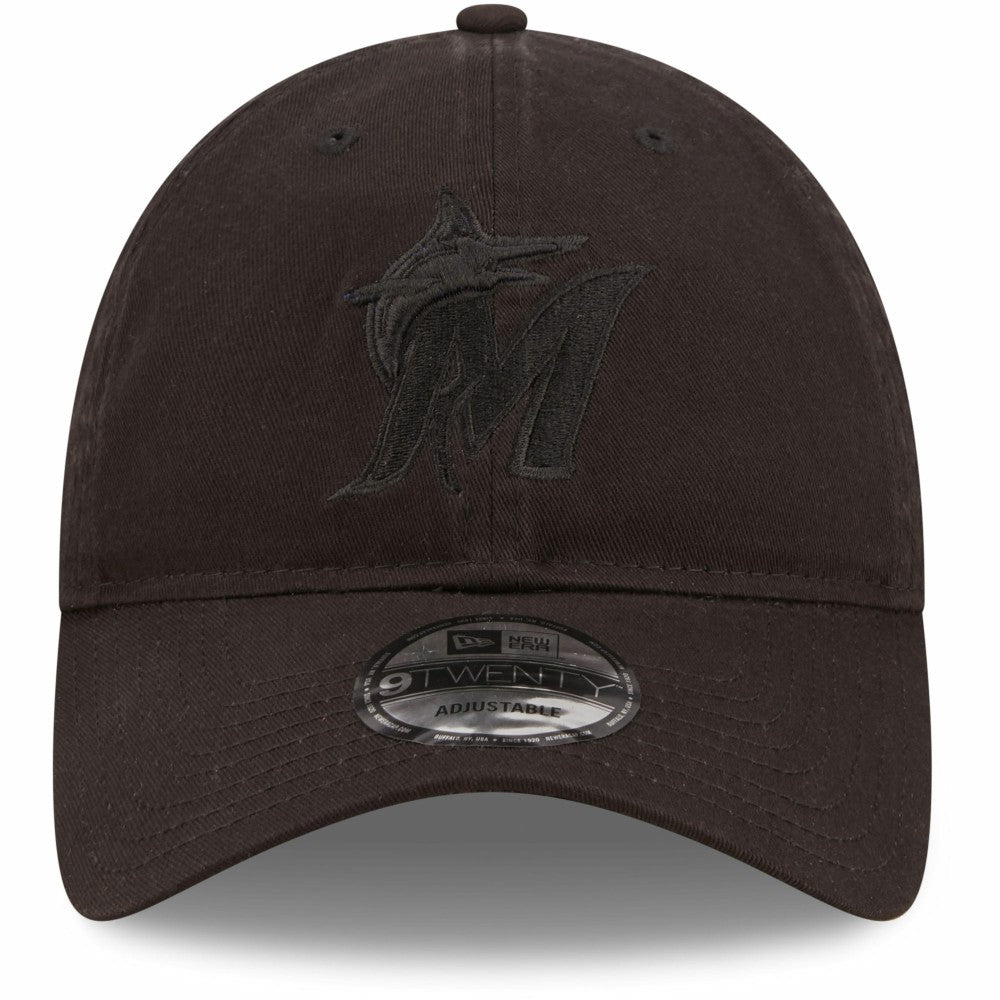 Miami Marlins New Era Black On Black Core Classic 2.0 9TWENTY Adjustable Hat Online