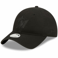 Miami Marlins New Era Women's Black on Black Core Classic II 9TWENTY Adjustable Hat Lifestyle