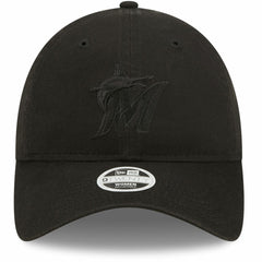 Miami Marlins New Era Women's Black on Black Core Classic II 9TWENTY Adjustable Hat Lifestyle