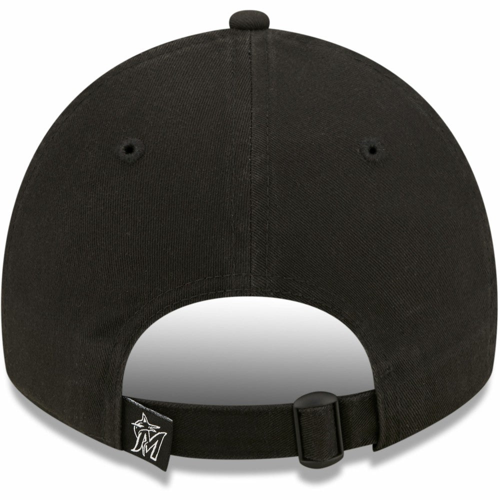 Miami Marlins New Era Women's Black on Black Core Classic II 9TWENTY Adjustable Hat Lifestyle