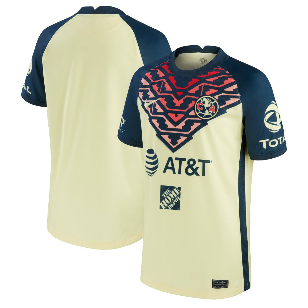 Nike Club America Youth 2021/22 Home Breathe Stadium Replica Jerseys - Yellow