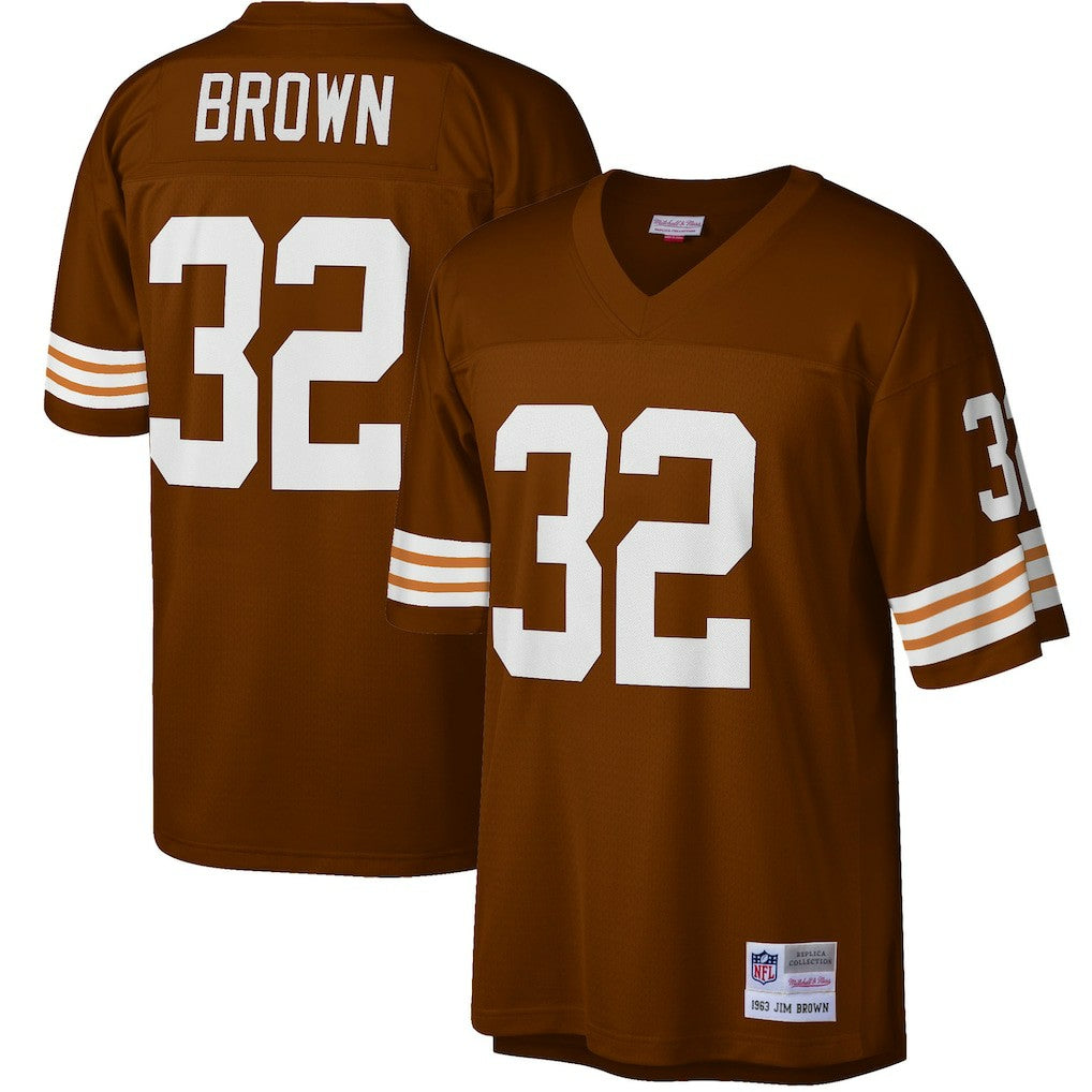 Jim Brown Cleveland Browns Big & Tall 1963 Retired Player Replica Jersey Brown - Mitchell & Ness