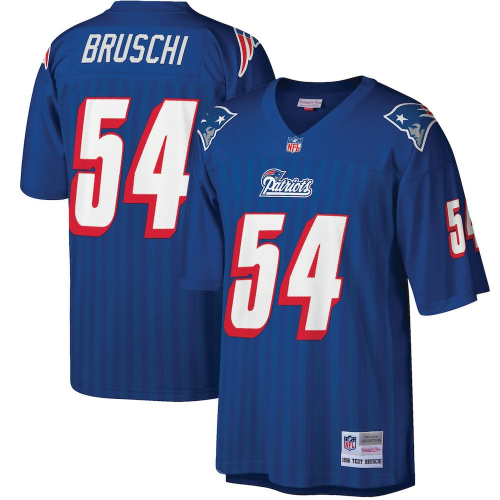Tedy Bruschi New England Patriots Big & Tall 1996 Retired Player Replica Jersey Royal - Mitchell & Ness