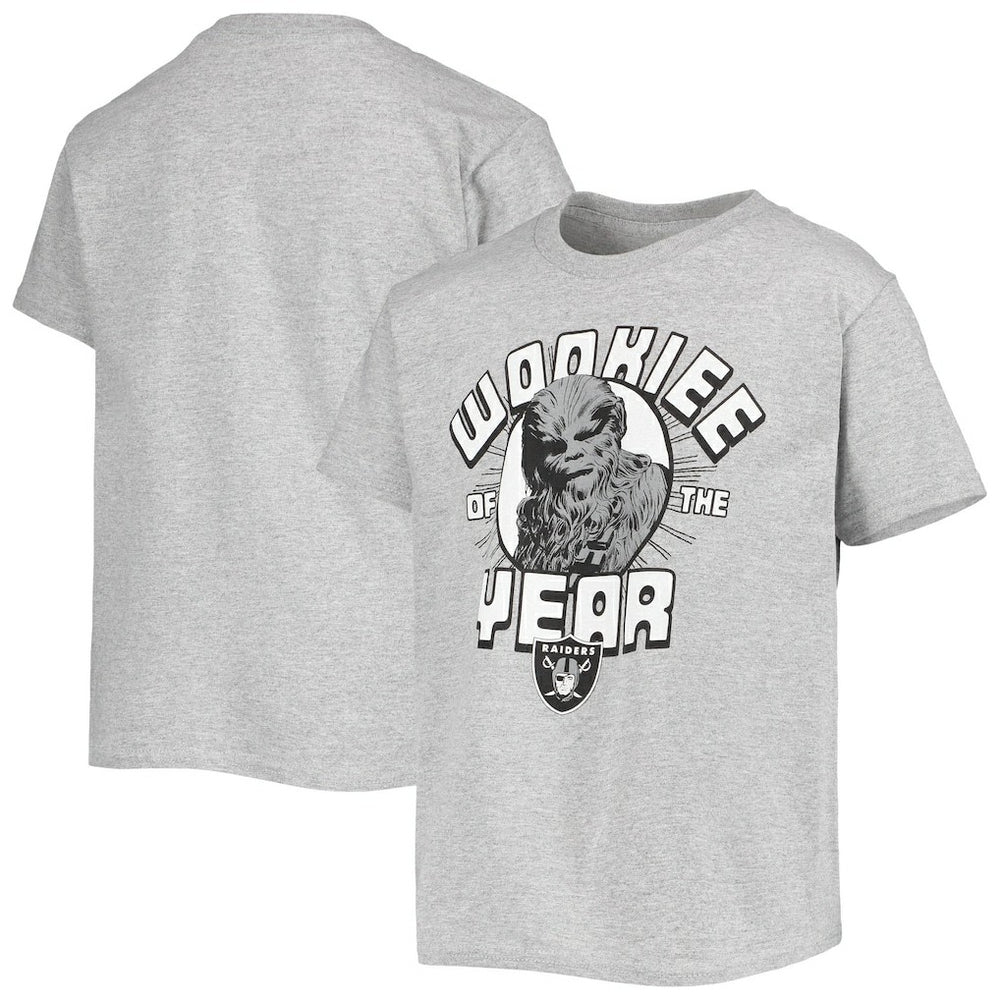 Las Vegas Raiders Junk Food Youth Star Wars Wookie Of The Year T-Shirt Heathered Gray - NFL