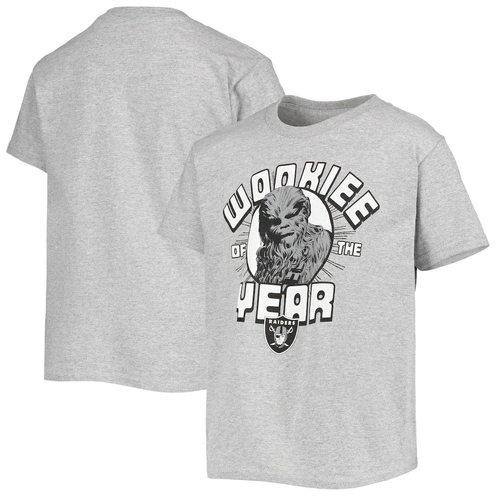 Las Vegas Raiders Junk Food Youth Star Wars Wookie Of The Year T-Shirt Heathered Gray - NFL