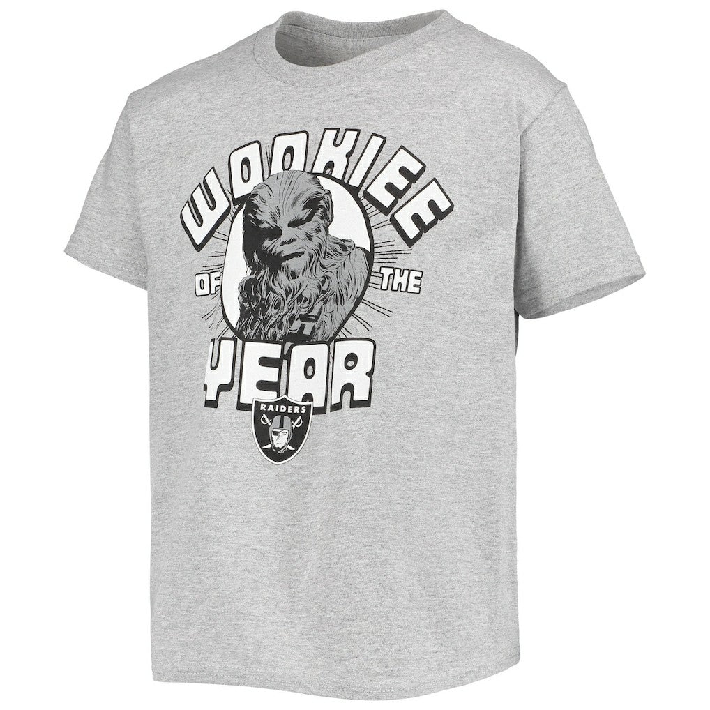 Las Vegas Raiders Junk Food Youth Star Wars Wookie Of The Year T-Shirt Heathered Gray - NFL