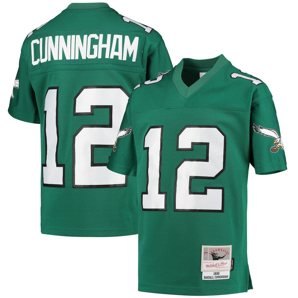 Randall Cunningham Philadelphia Eagles Youth 1990 Retired Player Legacy Jersey Kelly Green - Mitchell & Ness