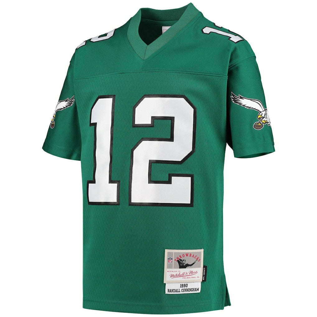 Randall Cunningham Philadelphia Eagles Youth 1990 Retired Player Legacy Jersey Kelly Green - Mitchell & Ness