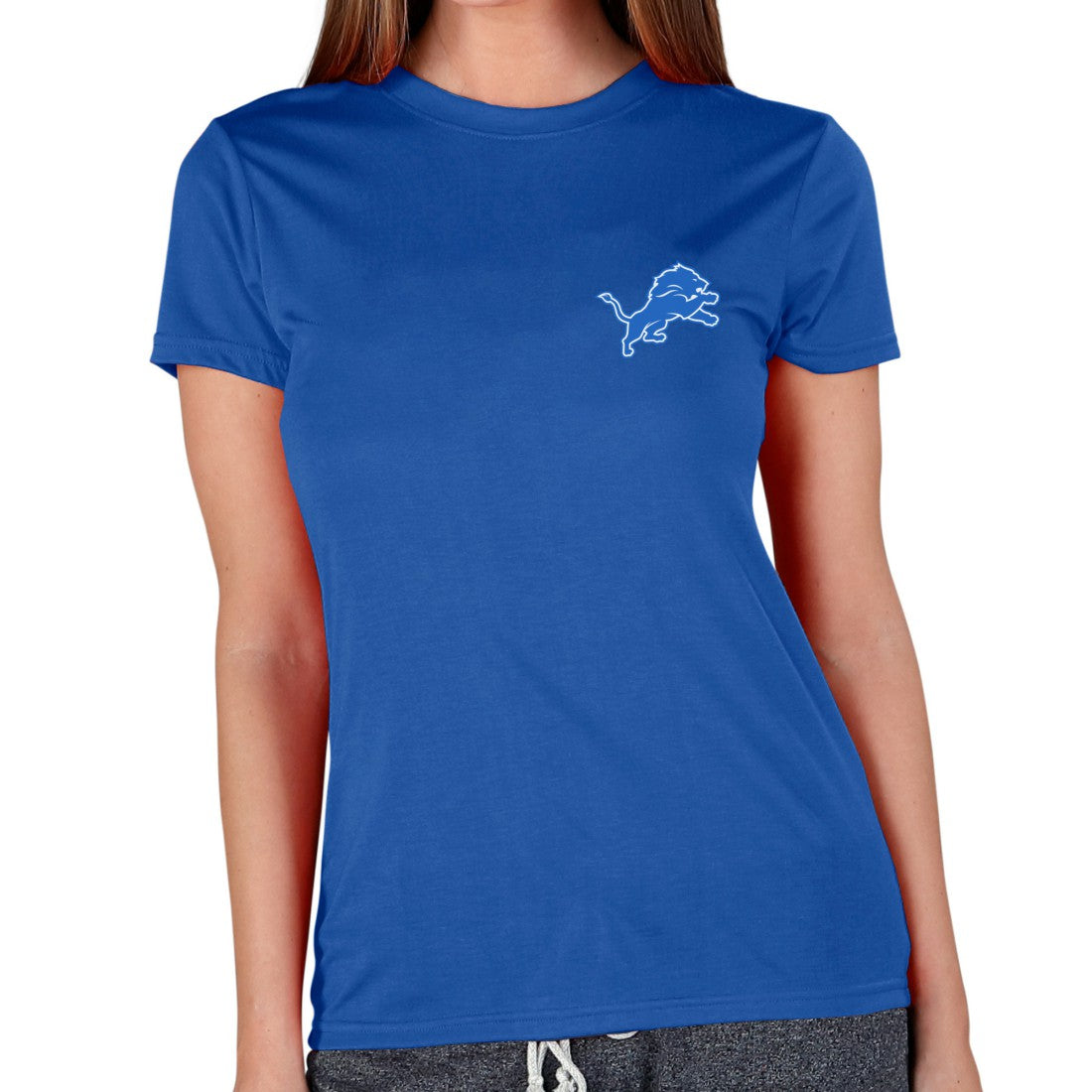 Detroit Lions Concepts Sport Women's Marathon Knit Lounge Top Royal - NFL