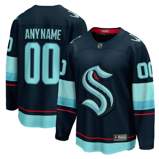 Seattle Kraken Fanatics Home Breakaway Custom Jersey - Deep Sea Blue | NHL Jerseys