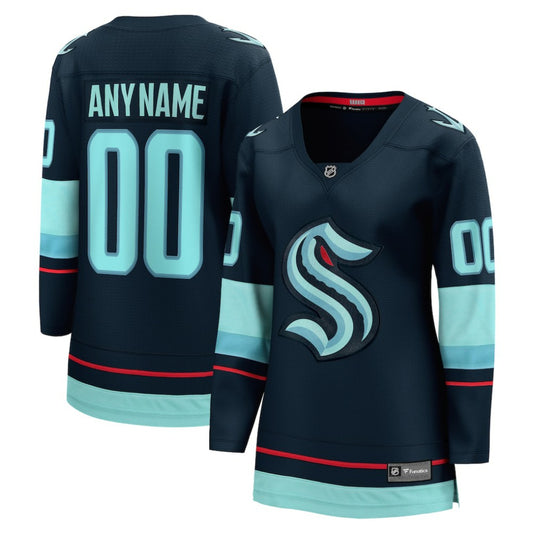 Seattle Kraken Fanatics Women's Home Breakaway Custom Jersey - Deep Sea Blue | NHL Jerseys