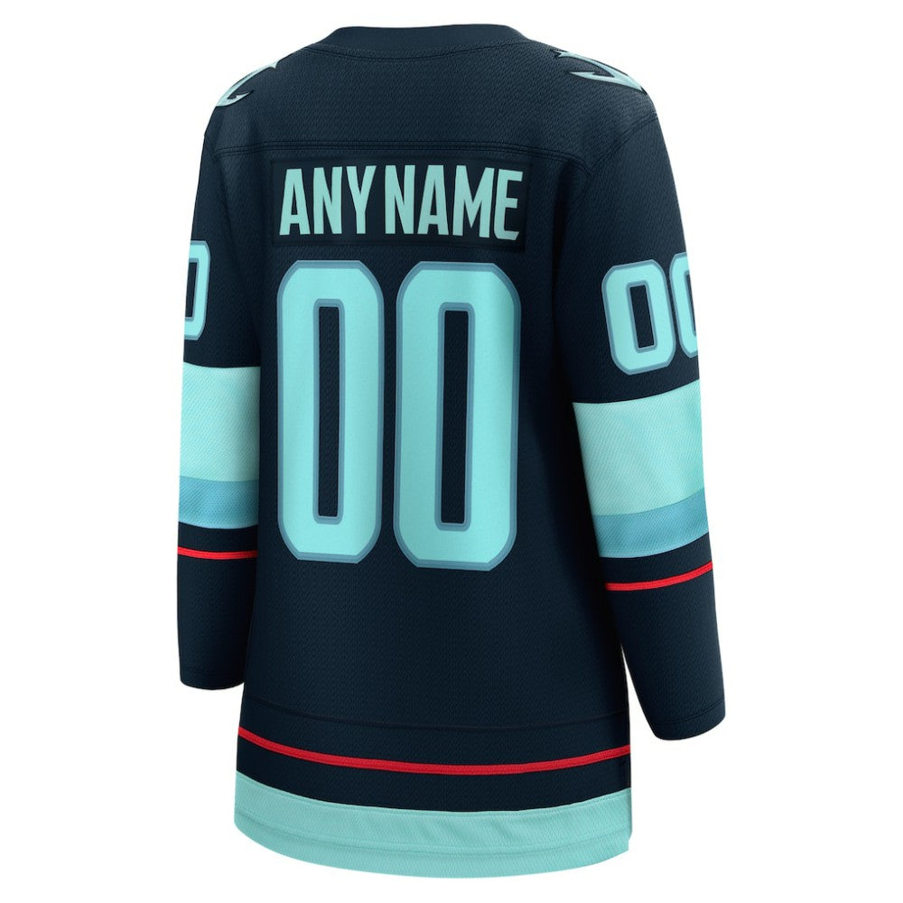Seattle Kraken Fanatics Women's Home Breakaway Custom Jersey - Deep Sea Blue | NHL Jerseys