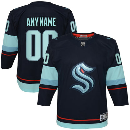 Seattle Kraken Youth Home Premier Custom Jersey - Navy | NHL Jerseys