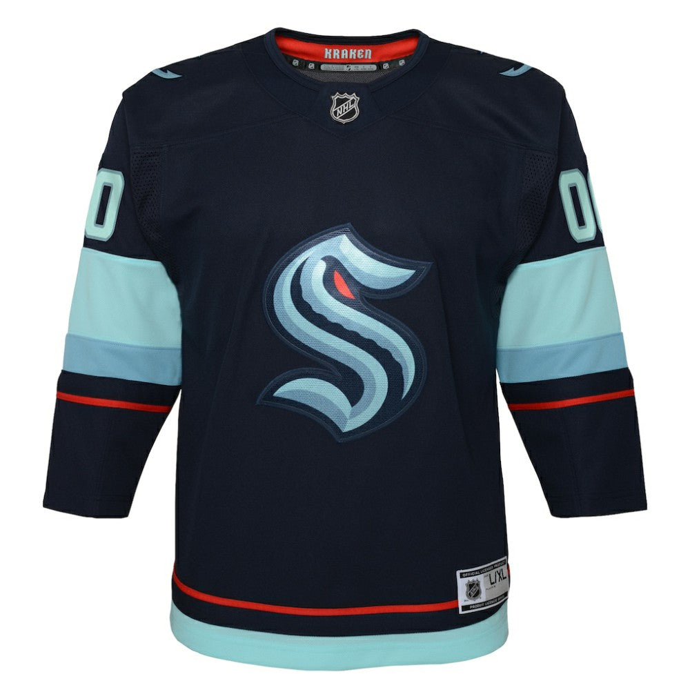Seattle Kraken Youth Home Premier Custom Jersey - Navy | NHL Jerseys