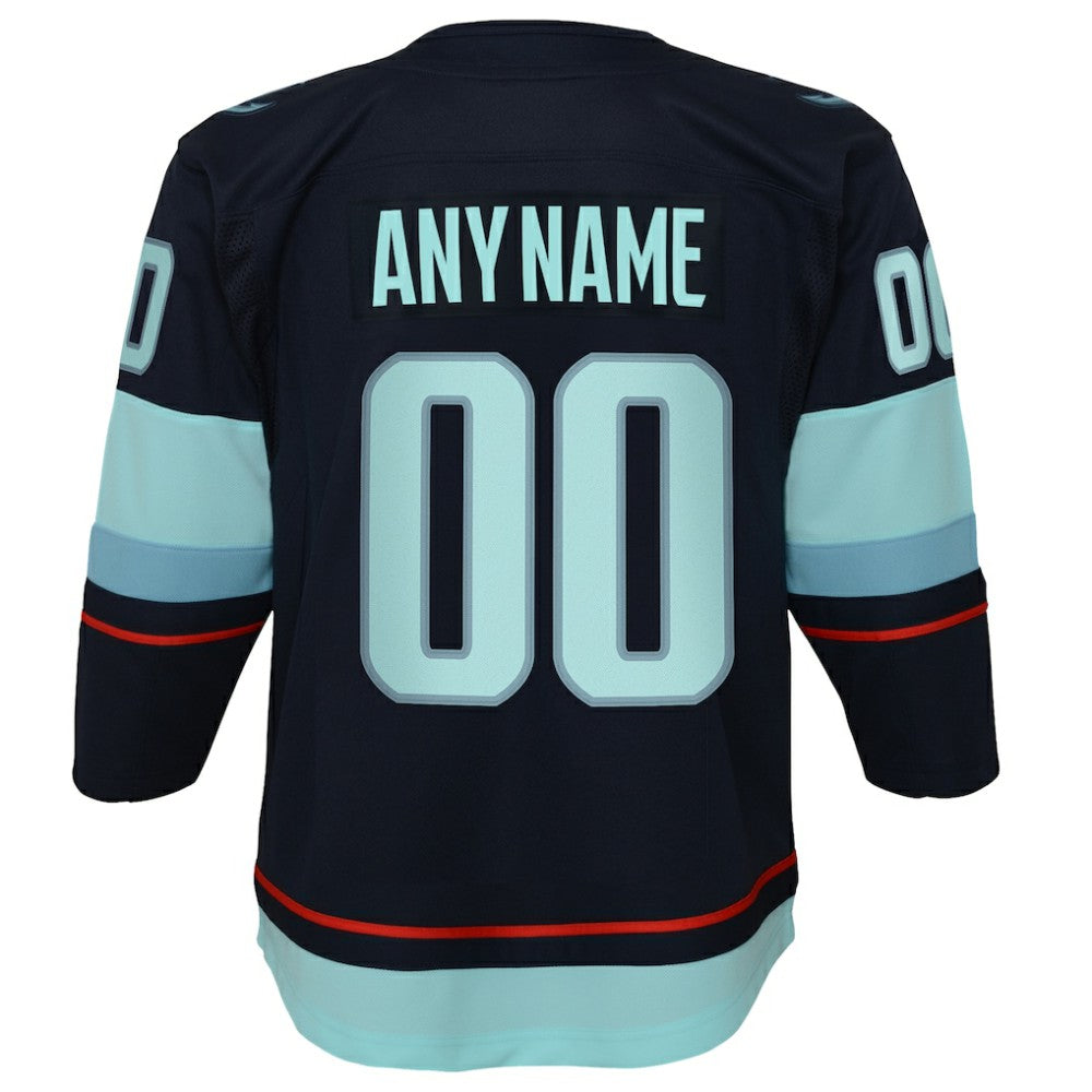 Seattle Kraken Youth Home Premier Custom Jersey - Navy | NHL Jerseys