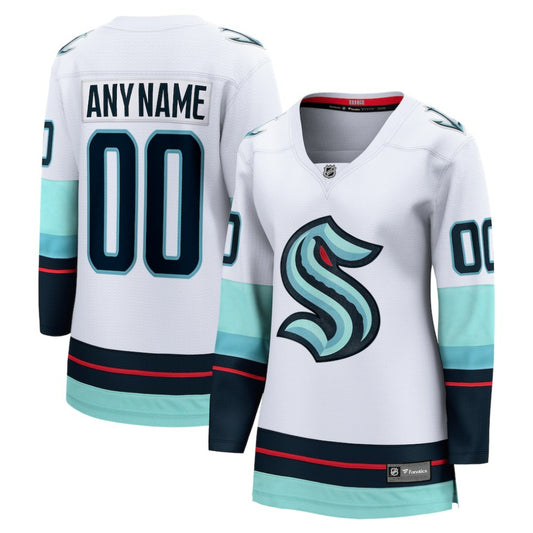 Seattle Kraken Fanatics Women's Away Breakaway Custom Jersey - White | NHL Jerseys
