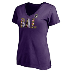 Baltimore Ravens Women's Hometown Collection Wildcat V-Neck T-Shirt Purple - Fanatics